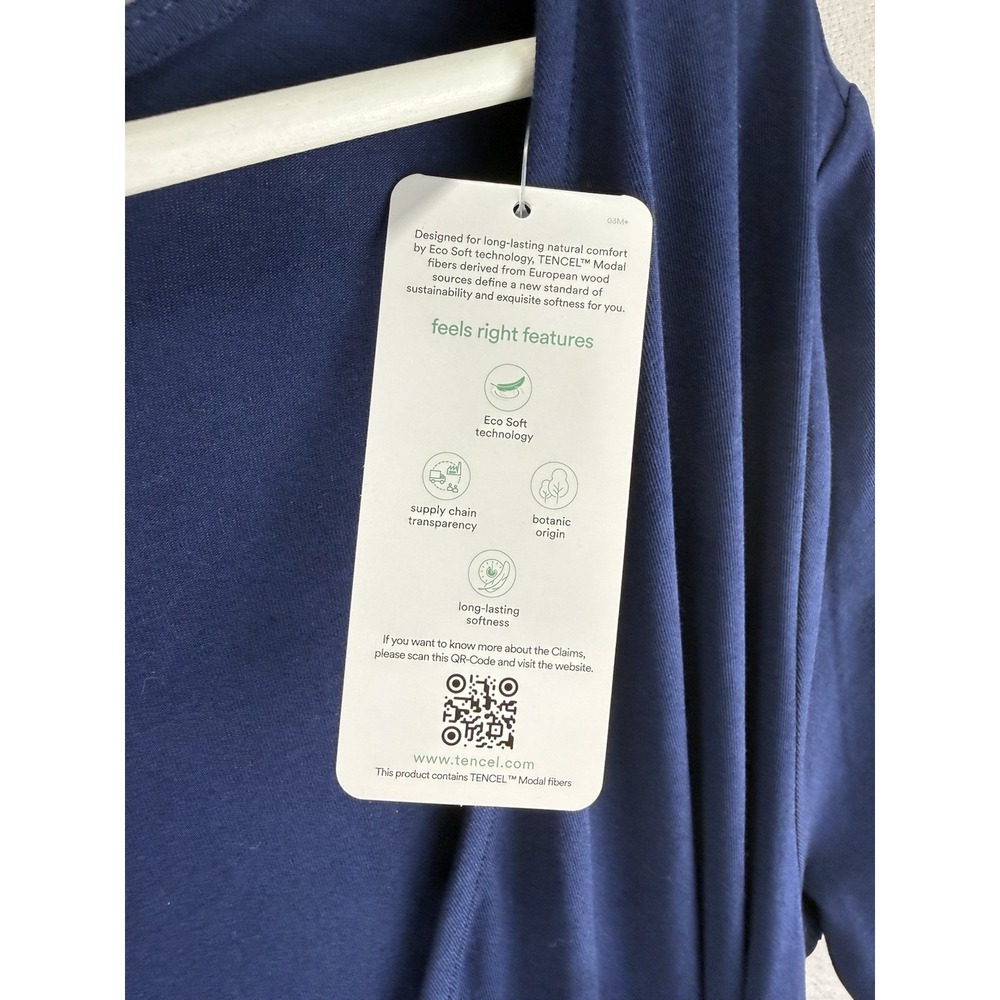 Lands End Women's Sz M Blue Short Sleeve Midi Wrap V-Neck Ruffled Hem Dress - Picture 5 of 11